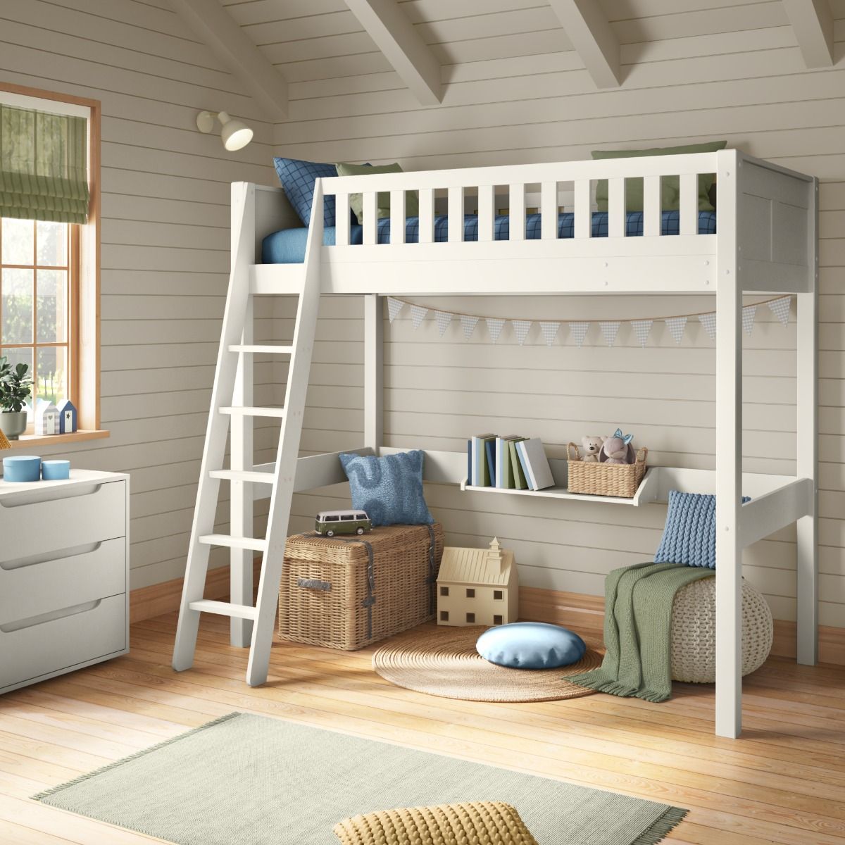 Angled View of Arven White High Sleeper Zoomed